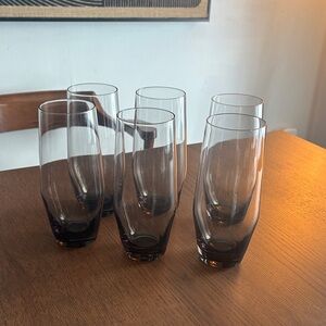 MCM - Elegant Smoked Glass Tumbler Set (6 glasses)